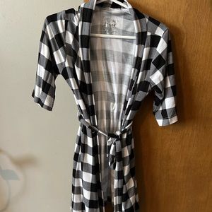 Milkmaid Goods black and white buffalo plaid 4t